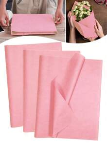 50 tờ giấy mỏng màu hồng, giấy gói màu trắng, số lượng lớn, thích hợp cho các dự án DIY đám cưới, sinh nhật, đồ thủ công đóng gói ngày lễ, túi quà, tiệc cưới, sinh nhật, đồ thủ công DIY ngày lễ, lễ tốt nghiệp, sinh nhật và nhiều dịp khác. - Hồng - Xem 1