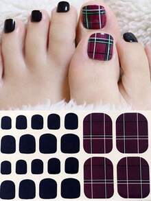 Pegatinas para arte de uñas de los pies, diseños de corazones y patrones geométricos de dibujos animados, purpurina multicolor, diseño mixto versátil, fácil aplicación con raspador - Multicolor - Ver 34