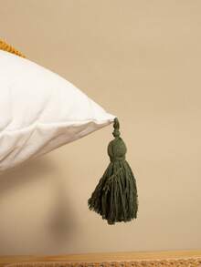 1/2 chiếc vỏ gối trang trí hình bán nguyệt thêu nhung, chất liệu vải cotton canvas, kiểu dáng Bắc Âu có tua rua, thích hợp cho phòng ngủ, phòng khách, ghế sofa, các dịp lễ hội, sinh nhật, tiệc tùng, mọi mùa, kích thước 30*50cm, 45*45cm (không kèm ruột gối) - màu xanh lá - Xem 3