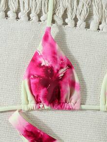 Bộ bikini hai mảnh in hoa dành cho nữ, thích hợp cho kỳ nghỉ hè. - Nhiều màu - Xem 5