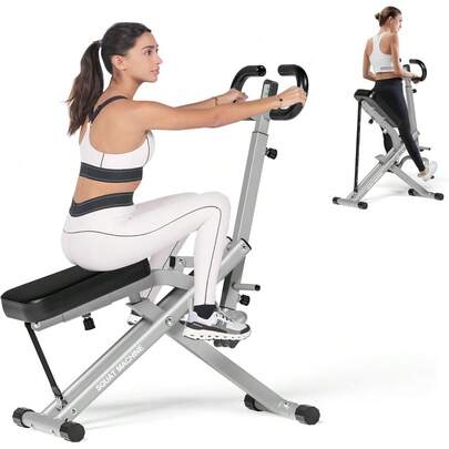 Squat Machine, Squat Rowing Machine With Adjustable High-Strength Resistance Band For Home Gym, Foldable Leg Glute Trainer For Full Body 330lbs