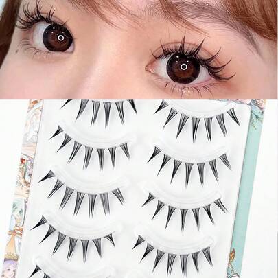 Lông mi giả, 5 cặp lông mi giả tái sử dụng kiểu truyện tranh, lông mi giả dày dặn tái sử dụng, lông mi giả phong cách Manga.