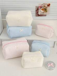 1 Túi đựng mỹ phẩm nữ kiểu Hàn Quốc, thiết kế jacquard, mềm mại và bông xốp, dung tích lớn, túi đựng đồ du lịch có khóa kéo, túi đựng đồ dùng vệ sinh cá nhân dễ thương, họa tiết caro, túi đựng đồ trang điểm dung tích lớn, túi đựng mỹ phẩm du lịch, túi đựng đồ đa năng, đồ dùng học tập, đồ dùng nghỉ lễ, đồ dùng du lịch, đồ dùng ký túc xá, quà Giáng sinh, quà tặng mẹ, quà tựu trường, quà tặng học sinh, quà tặng phù dâu, quà năm mới - Nhiều màu - Xem 1
