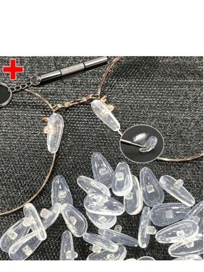 A Set Of (4/8/10/20) Nose Pad Sets, Soft Clear Silicone Nose Pads, With Screwdriver, Fashion Glasses Glasses Replacement Repair Supplies, Women's Glasses Accessories