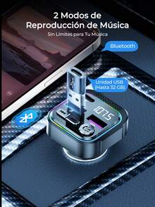 REMAX Cargador rápido para automóvil PD30W, salida de 3 puertos USB-A y Tipo-C, llamadas manos libres y música Bluetooth 5.3, accesorios para automóvil con luz RGB, modo de música dual (Bluetooth + USB), compatible con vehículos de 12-24V para iPhone y Android, cargador Tipo-C, cargador iPhone, artículos para automóvil, esencial para viajes - Titular - Ver 8