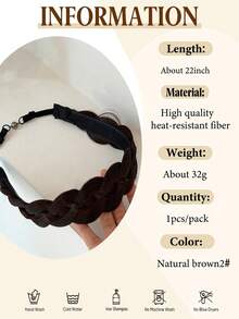 Fishbone Braid Headband Wig Integrated Fried Dough Braid Hair Accessory With Magic Tape - Multicolor - View 8