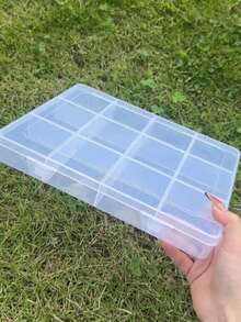 12-Slot Storage Box With Card Slots, Large Capacity Glass Bead DIY Accessory Transparent Jewelry Organizer Box, Suitable For Jewelry Organization, Great For Valentine's Day And Women's Gifts - Clear - View 9