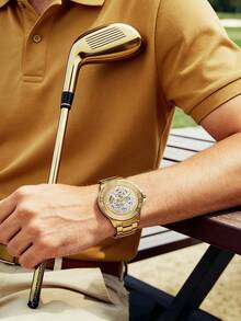 Fossil Reloj mecánico automático dorado unisex - Correa de acero inoxidable con esfera soleada, reloj de pulsera de negocios y moda BQ2680 - Dorado - Ver 4