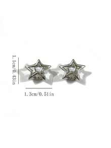 2pcs Asymmetrical Pentagram Shiny/Zirconia Fashion Tooth Jewelry, Suitable For Party, Daily Wear, Holiday Gift - Multicolor - View 10