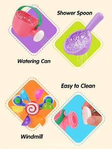 Bộ đồ chơi tắm 3 món cho trẻ em, bao gồm bình tưới cây, xẻng xúc và chong chóng nước, đồ chơi tương tác trong bồn tắm, đồ chơi bãi biển, đồ chơi hồ bơi, quà tặng cho bé, quà tặng tiệc cho trẻ nhỏ - Nhiều màu - Xem 8