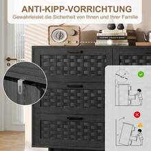 Cassettiera a 6 cassetti, cassettiera per soggiorno, credenza a 6 cassetti, cassettiera con maniglia e gambe, mobile multiuso a 6 cassetti per camera da letto, soggiorno, corridoio, 115x40x80 cm - nero - Visualizzare 7