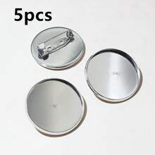 5pcs 25mm Inner Size Metal Brooch Cabochons Blank Base Setting Bezel Tray DIY Jewelry Making Accessories Findings - Brooch - View 5