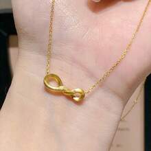 Dây chuyền mặt dây hình vòng Mobius, dây chuyền xương đòn tối giản cá nhân hóa, mẫu mới độc đáo đa năng dành cho nữ giới. - Vàng - Xem 1