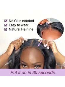 13x6 13x4 5x5 混合真人发蕾丝前假发，200% 密度波浪高清蕾丝前假发，透明无胶蕾丝前假发，带婴儿发的原生发自然假发 - 自然色&黑色系 - 查看 25