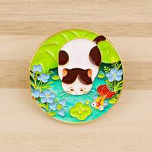 Ghim cài áo hình động vật dễ thương: Mèo, Cáo, Bướm, Gấu trúc, Cây thông, Ghim cài ve áo, Huy hiệu cài áo, Phụ kiện quần áo, Trang sức thời trang, Quà tặng - Vàng - Xem 11