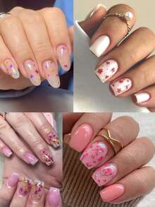 15 Colors Flower Nail Art Decoration Set, Vivid Floral Nail Jewelry Stickers, Suitable For Nail Salon DIY, Spring Nail Accessories - Multicolor - View 4
