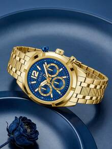 Guess Men's Quartz Watch, Stainless Steel Band And Case, Elegant Chronograph Wristwatch, Suitable For Daily And Party Wear, An Ideal Gift For Him GW0714G2 - Blue - View 4