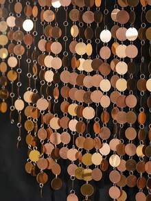 10pcs Champagne Shiny PVC Sequin Hanging Decorations, With Glittering Glare-Free String, Suitable For Weddings, Birthday Parties, Indoor/Outdoor Decor, Photo Backdrops, Wedding Receptions, Etc. - One Size Fits All - View 9