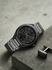 FOSSIL 不锈钢日常通勤必备腕表，简约时尚，BQ2609 - 黑色 - 查看 1