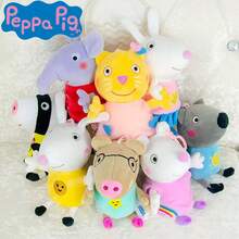 Hasbro 小猪佩奇毛绒玩偶摆件，创意卡通摆件和玩具，可作为节日礼物 - 彩色 - 查看 2