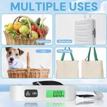 Báscula digital de equipaje y pesca de 50 kg; báscula portátil de mano con pantalla LCD retroiluminada y 4 opciones de unidad; diseño antideslizante; adecuada para maletas, mochilas y paquetes - Multicolor - Ver 5