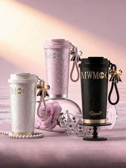 1pc High-Quality Stainless Steel Vacuum Insulated Tumbler, 316 Stainless Steel Material, Keeps Drinks Hot/Cold, Leak-Proof Seal, Suitable For Car Cup Holders, Outdoor Sports, Travel, School, Valentine's Day Gift, Women's Gift