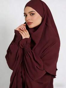 两件套女士祈祷服套装，长袖宽松长袍，祈祷头巾，适合节日、海滩、度假等场合。 - 彩色 - 查看 12