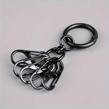 Zinc Alloy Keychains Set Of 5/Minimalist Style/Quick-Release 360-Degree Swivel Clasp/Suitable For Keys & Mini Flashlights/High-Strength Key Hooks - Multicolor - View 5