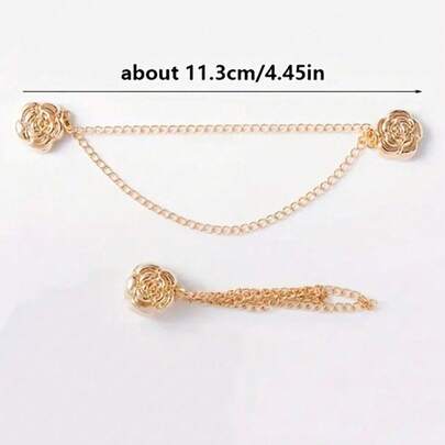 2pcs Rose Shaped Pants Leg Shortening Buttons, Hidden Button Design To Prevent Pants From Dragging On The Ground, Waterproof, Portable, Durable, Suitable For Jeans And Casual Pants, Adjustable Buckle For Fixing Overly Long Dress Sleeves