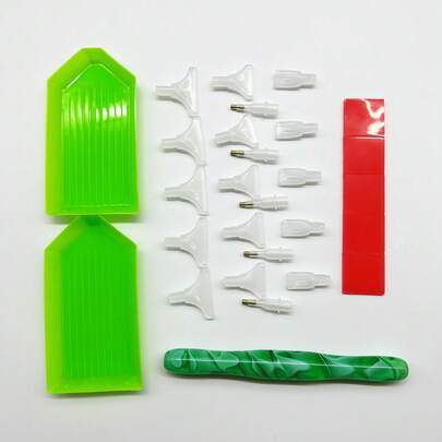 Bộ dụng cụ tranh đính đá 5D 28 món, bộ phụ kiện nghệ thuật đính đá DIY đa năng bao gồm bút đính đá 4 trong 1, keo và khay, thích hợp cho tranh đính đá toàn phần/một phần, đồ thủ công pha lê, trang trí tường nhà và nhiều dự án thủ công khác.