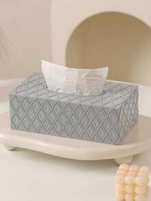 1 Rectangular Tissue Box - Fashionable Diamond Grid Pattern, Large Opening Double-Sided Design, Increased Capacity, Simple Tissue Box Available In Two Sizes, Circular Opening For Paper Extraction Without Getting Stuck, No Deformation, Suitable For Home Style - Multicolor - View 12