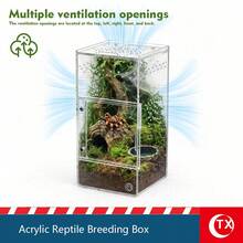 TX 1pc High Transparent Acrylic Jumping Spider Habitat, Reptile Terrarium For Breeding Small Reptiles Or Invertebrates, With Magnetic Top And Front Opening Design, Breathable And Escape-Proof - Multicolor - View 9