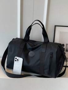 经典流行大容量旅行包，时尚纯色，简约百搭，轻便易携，干湿分离，独立鞋仓，多功能可调节肩带斜挎包，适合周末旅行、商务出行、运动健身，也可用于收纳学生用品和学习资料。 - 黑色 - 查看 6