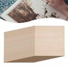 SENDERPICK 30PCS Rectangle Blank Wooden Board For Wood DIY Home Decor Basswood Sheets - Log Color - View 1