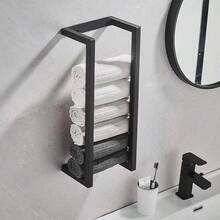 Curly Towel Rack, Bathroom Towel Rack, Wall-Mounted Metal Bathroom Storage Rack, Modern Small Space Bathroom Towel Rack Wall-Mounted Towel Storage Rack - Multicolor - View 7