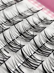 Hinarin 432 Cluster Eyelash Book C Curl DIY Natural Anime Cross And Fluffy Style Eyelash Extensions Suitable For Beginners Reusable Pre-Made Left And Right Eye Lash Clusters Individual Eyelashes, Lashes, Fake Lashes - C - View 5