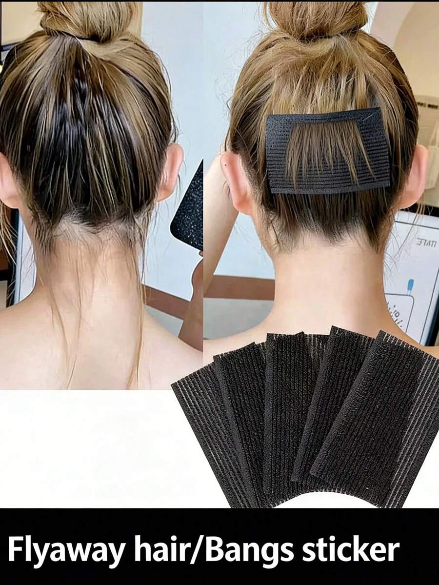Pegatinas para fijar el flequillo, pegatinas mágicas para el cabello, pegatinas para el flequillo, pegatinas para fijar el flequillo sin costuras, adecuadas para que las mujeres las usen al lavarse la cara o aplicarse maquillaje. Estas pegatinas son excelentes herramientas de peinado, extensión de moño - Multicolor - Ver 1