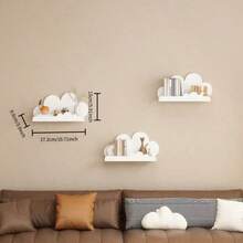 2 Styles Of Children's Wall-Mounted Storage Racks, With Or Without Cloud Shapes, Suitable For Kids' Room, Can Store Lots Of Children's Items, Easy To Install - Multicolor - View 12