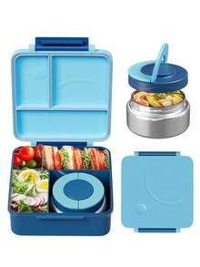 Meoky Bento Lunch Box With 9oz Soup Container, 4-Compartment Lunch Box Set, Reusable Food Storage Container For Meal Prep, Office, Travel & Picnic - Multicolor - View 13