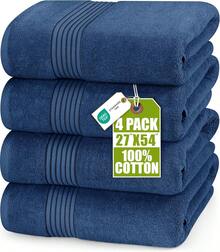 Utopia Towels Luxurious Bath Towels Set, 27 X 54 Inches 100% Ring Spun Cotton, 4 Pack, Beige - 藏蓝色 - 查看 4