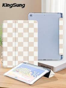 Kingsung Ốp máy tính bảng màu trắng sữa họa tiết bàn cờ, tương thích với iPad Air 8 (M4) 2026 (11 inch), Air 8 (M4) 2026 (13 inch), 9.7/10.2/10.5/10.9/12.9/Pro 11, thế hệ thứ 10, Air 8 (M4) 2026 (11/13 inch), tương thích với Samsung Galaxy Tab S6 Lite 10.4 inch, tương thích với Kindle Paperwhite thế hệ thứ 12 2024, Kindle thế hệ thứ 11 2022. Chống rơi vỡ, chân đế thông minh/tự động bật/tắt màn hình, phong cách Y2K. - Nhiều màu - Xem 4