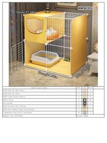 Movable Cat Cage For Indoor Home Use, Suitable For 1 Bedroom 1 Living Room 1 Bathroom, Cat House, Dog Cage, Space-Saving - Multicolor - View 13