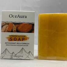 Turmeric Lemon Kojic Soap 100g, Suitable Face, Body And Hand Wash, Rich Foam Deeply Cleanses And Smoothens Skin, Handmade With Essential Oil - Màu vàng - Xem 5