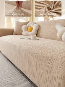 1 bộ bọc ghế sofa bằng vải co giãn dùng được cả bốn mùa, đệm ngồi sofa chống trượt với thanh xốp chống trượt, có thể giặt máy, màu kaki tươi mát và thời trang, chống bụi, thân thiện với thú cưng, phù hợp cho phòng ngủ, văn phòng, phòng khách. - Màu Khaki - Xem 2