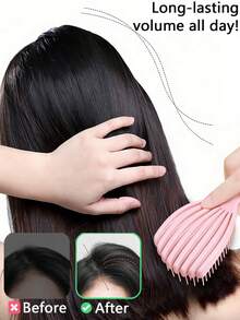 1pc Women's 8-Tooth Comb, Suitable For Wet Or Dry Hair, Straight, Thick Curly, Tangled Hair, Shell Comb, Engraved Glossy, Fluffy Smooth Styling Comb - Multicolor - View 3
