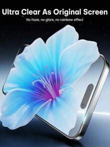 Bộ 2 miếng dán màn hình cường lực độ phân giải cao, phủ mịn 4 mặt, chất liệu cứng cáp, chống va đập và trầy xước, chống bám vân tay, chống nước và dầu, tương thích với tất cả các dòng X/XR/11/12/13/14/15/16/16 Plus/16 Pro/16 Pro Max/16e/17/17 Air/17 Pro/17 Pro Max/17e - Trong sáng - Xem 2