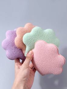 4件套猫爪形洁面海绵，柔软木浆棉质卸妆去角质磨砂垫，可悬挂使用，适合敏感肌肤 - 彩色 - 查看 6