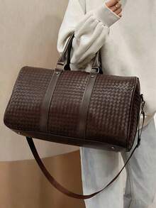 1件大容量防水健身包，乾濕分離週末包，多功能便攜肩背包、斜挎包、手提包，時尚編織工藝，適用於商務、度假、戶外、滑雪、健身旅行、過夜包、托特包、運動包、學校用品、開學大學生包 - 彩色 - 查看 5