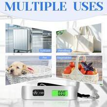 Báscula digital de equipaje y pesca de 50 kg; báscula portátil de mano con pantalla LCD retroiluminada y 4 opciones de unidad; diseño antideslizante; adecuada para maletas, mochilas y paquetes - Multicolor - Ver 11