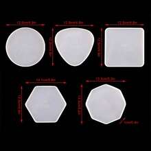 5 piezas de molde de silicona reutilizable para hacer posavasos de mármol DIY, molde de yeso con patrón geométrico nórdico para posavasos, artesanía de resina epoxi - Moldes-5 - Ver 11